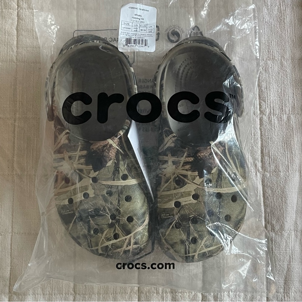 NWT camo crocs